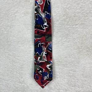 Oscar de la Renta Studio Necktie‎ Blue Vintage Geometric Pattern Designer Tie